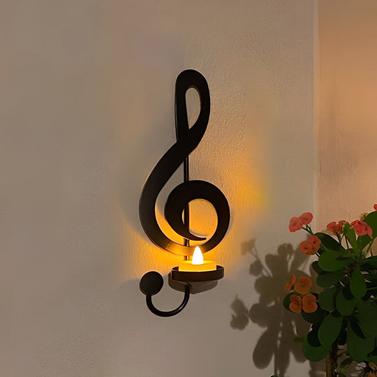 🎵 Black Music Note Wall Sconce 🕯 -EchoDecor