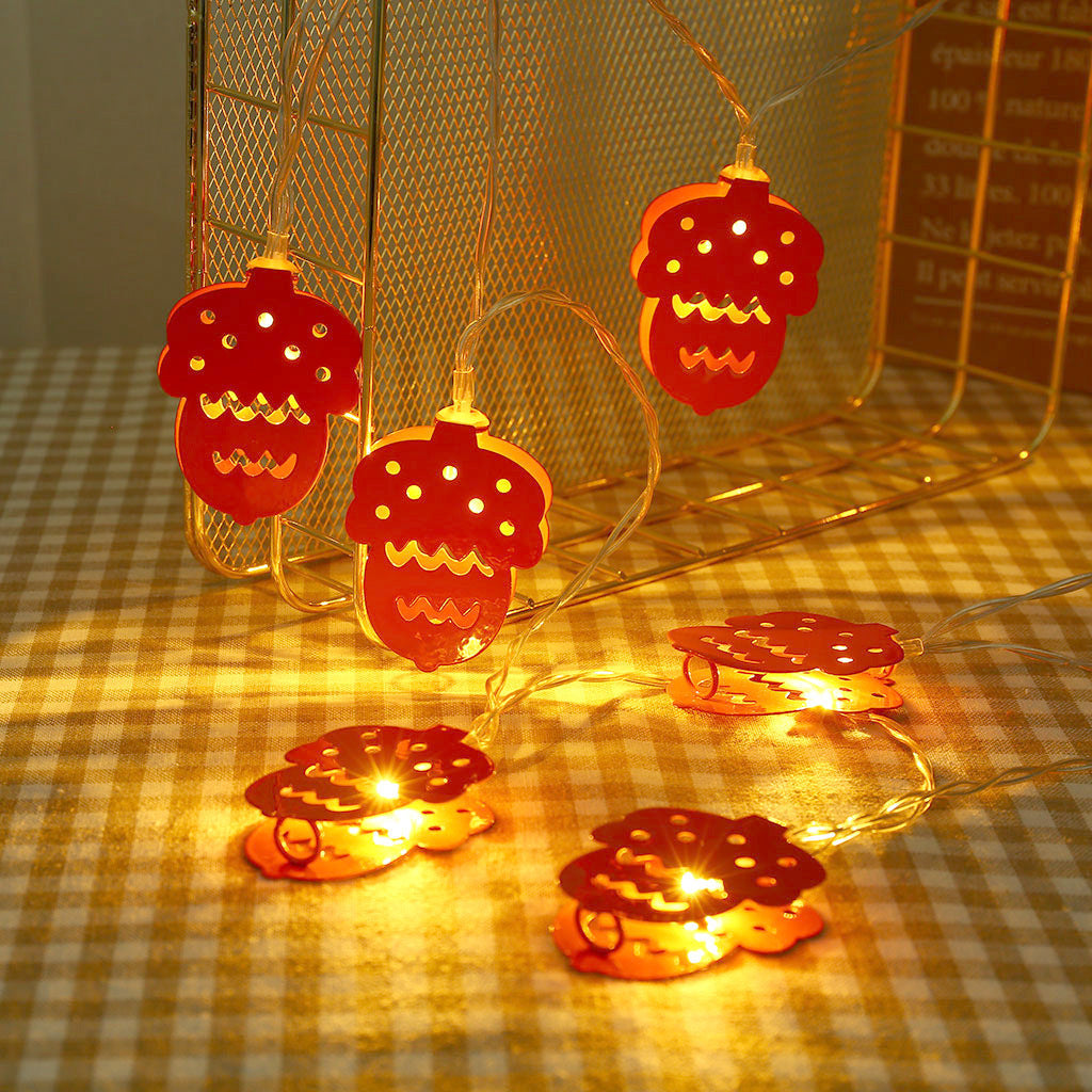 Metal Pine Cone String Lights-EchoDecor