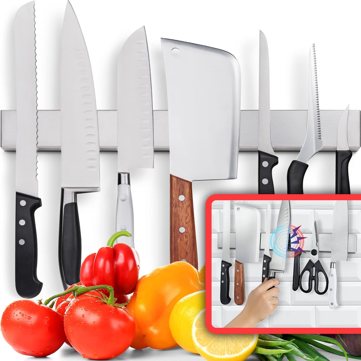 Multipurpose Magnetic Knife Holder Made of 304 Stainless Steel(Buy 2 Free Shipping)-EchoDecor
