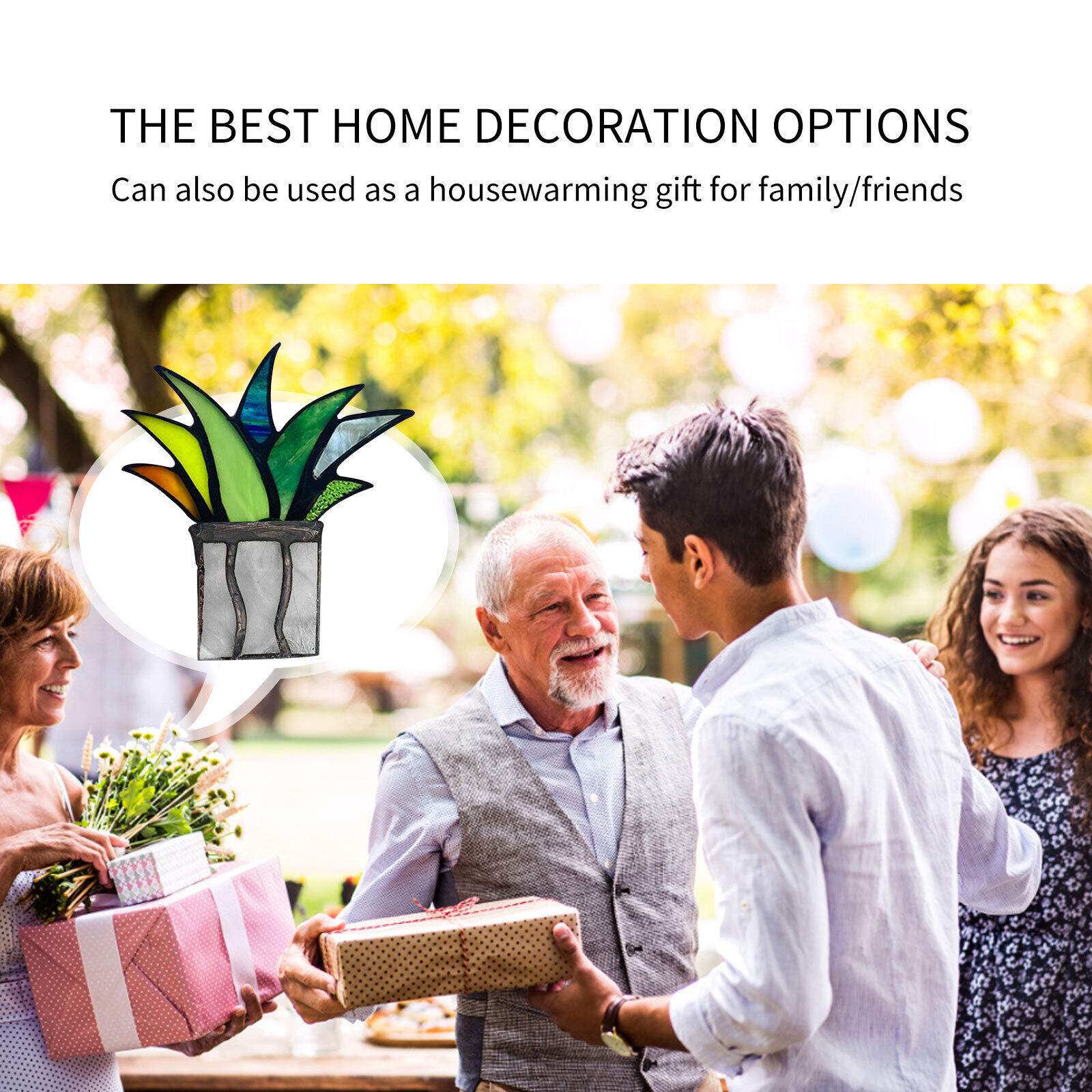 🪴Creative Mini Acrylic Aloe Potted Plant Stained Glass Colorful Artificial Fake Agave Home Garden Decoration Ornament-EchoDecor