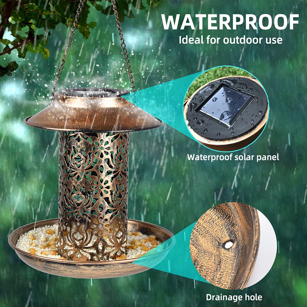 Solar Bird Feeder for Outdoors Hanging-EchoDecor