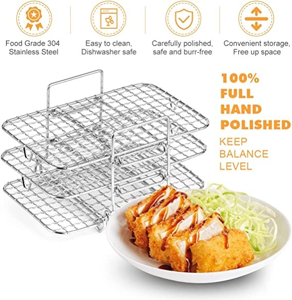 304 Stainless Steel Multi-Layer Dehydrator Rack Toast Rack Air Fryer-EchoDecor