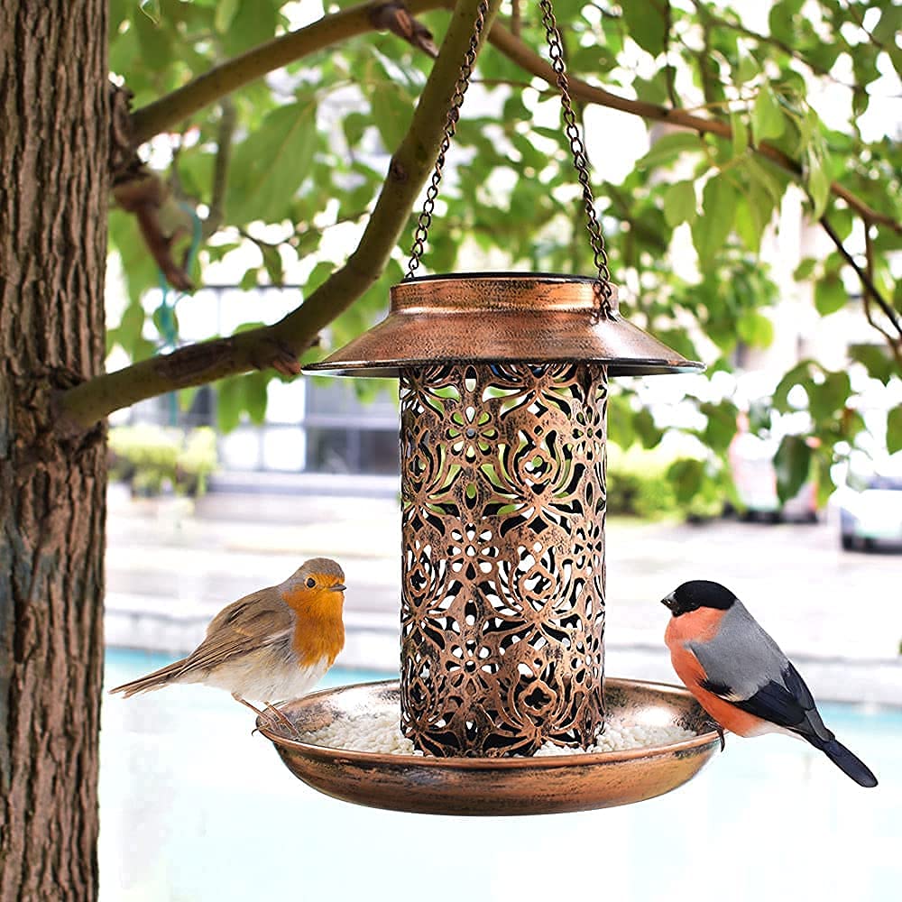  Solar Bird Feeder for Outdoors Hanging-EchoDecor