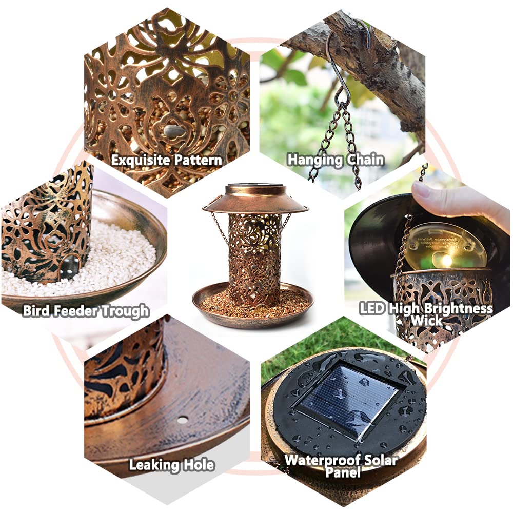  Solar Bird Feeder for Outdoors Hanging-EchoDecor