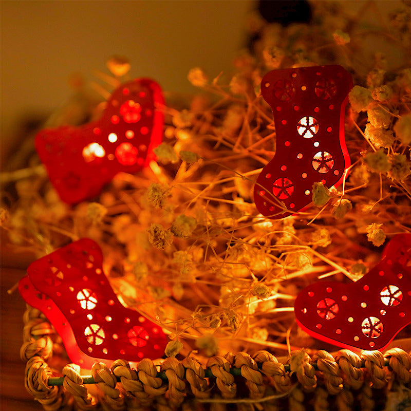 Red Stocking String Lights-EchoDecor