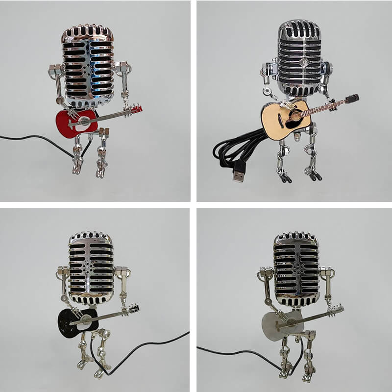Vintage Metal Microphone Robot Desk Lamp🎸-EchoDecor