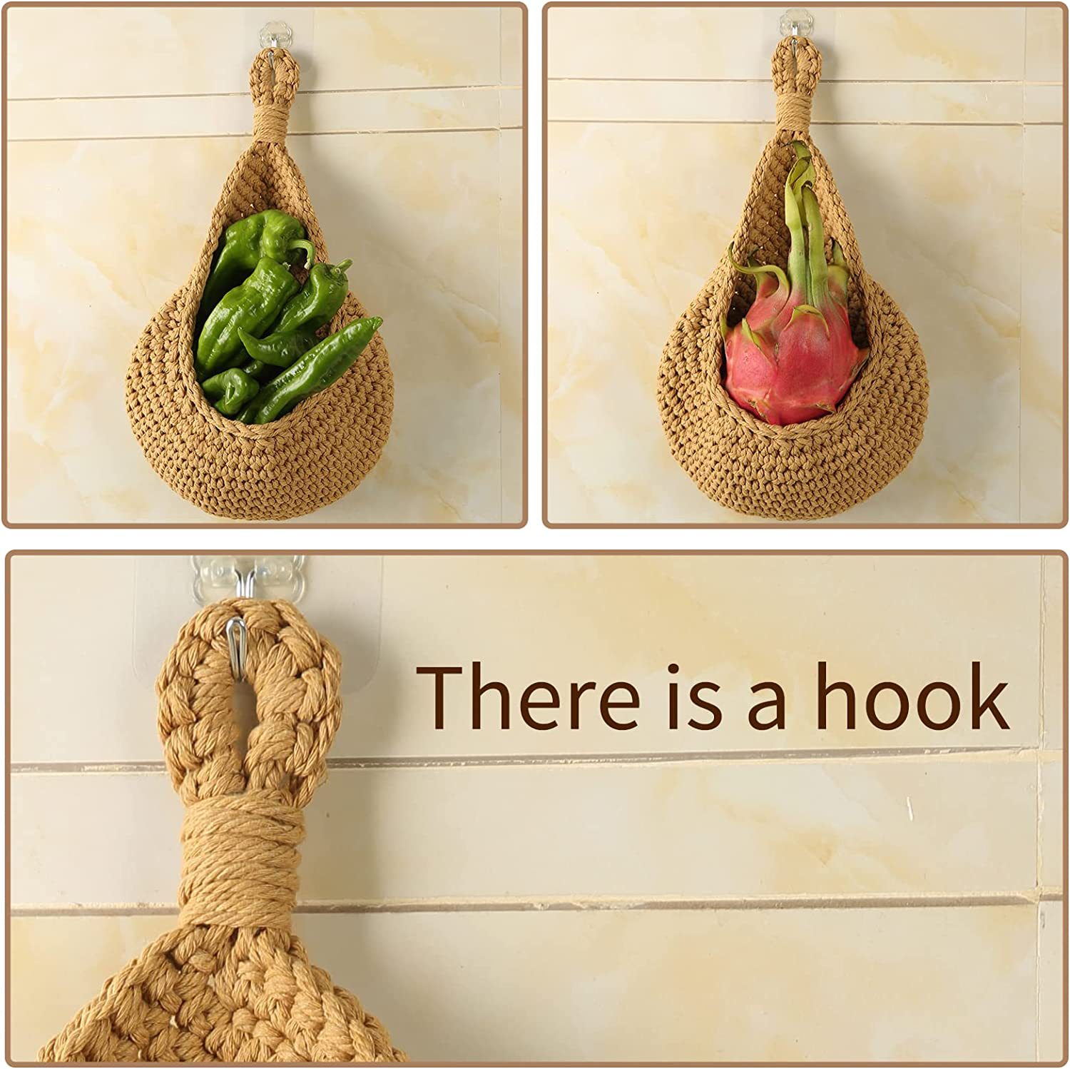 Hanging Wall Vegetable Fruit Baskets-EchoDecor