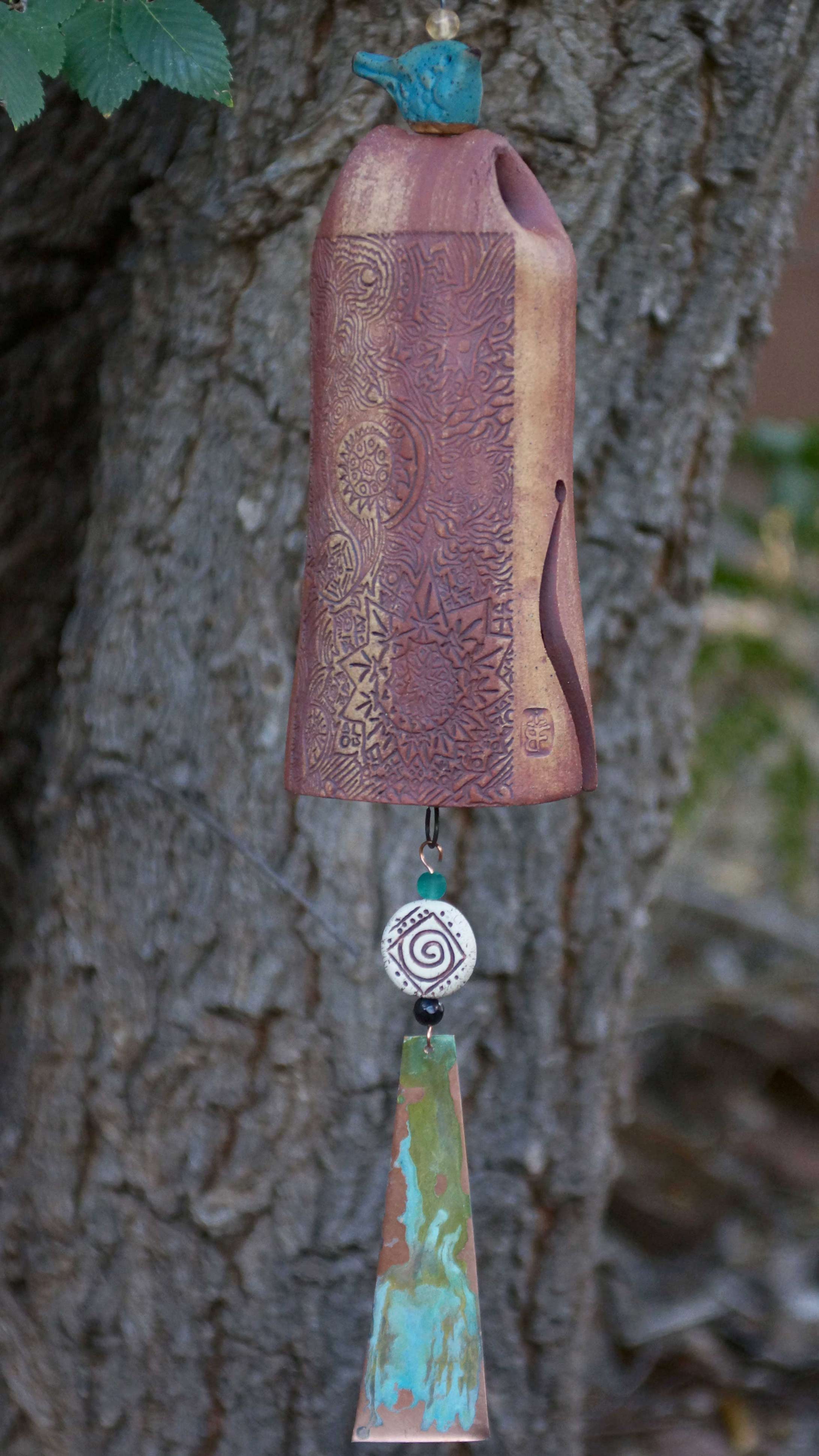 Bereavement Gift Wind Chime with Bird Sculpture-EchoDecor