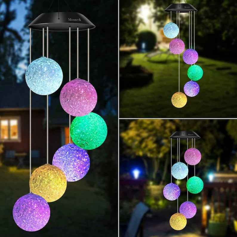Solar Power Windchime Outdoor Light Color Changing Wind Chime-EchoDecor