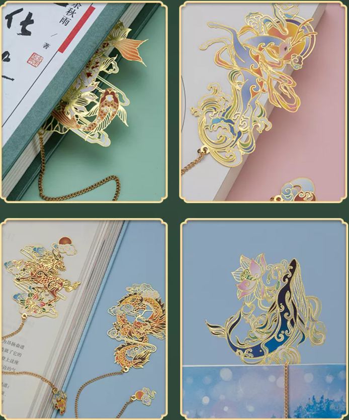 Luxury Metal Bookmark Mythical Beast Ancient Style-EchoDecor