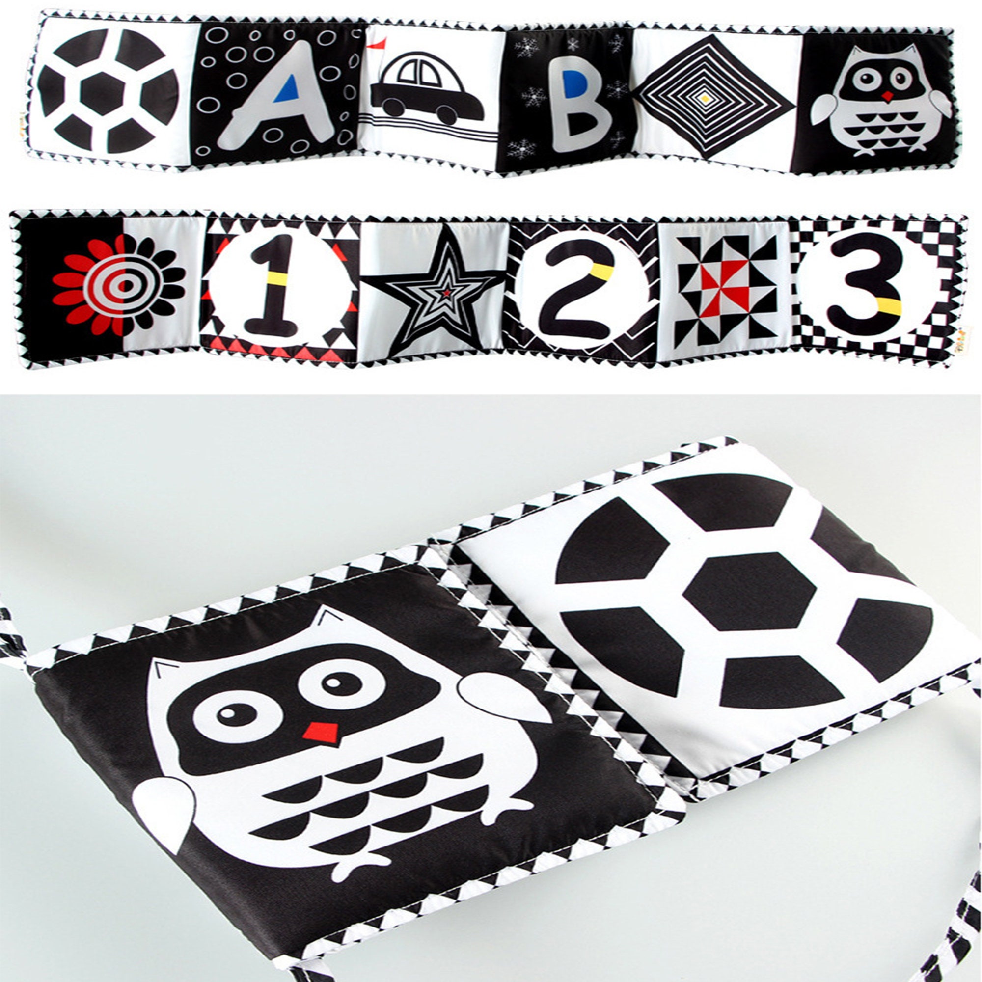 👶Sweet Cloth Book for Baby Early Education📕（ Black and White）-EchoDecor