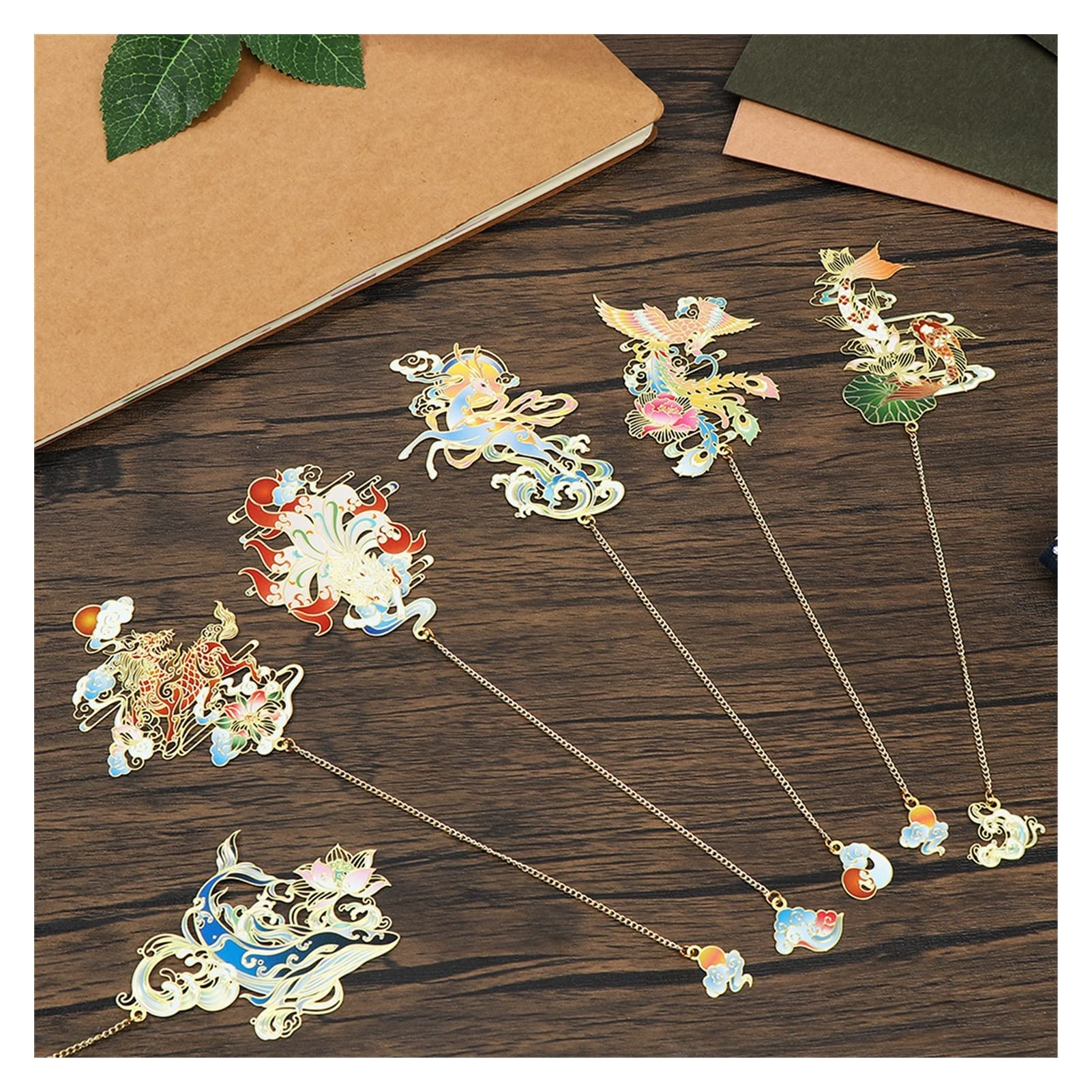 Luxury Metal Bookmark Mythical Beast Ancient Style-EchoDecor