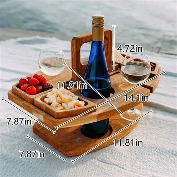 🍷Portable Wooden Outdoor Picnic Wine Table-EchoDecor