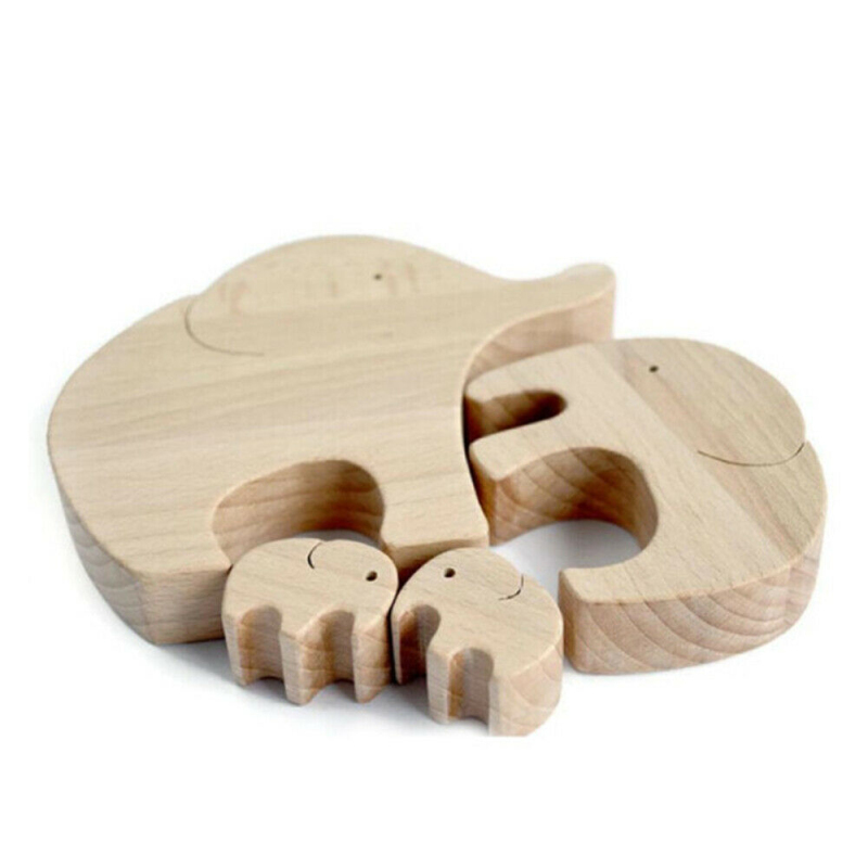 Elephant Family Wooden Decor Craft-EchoDecor