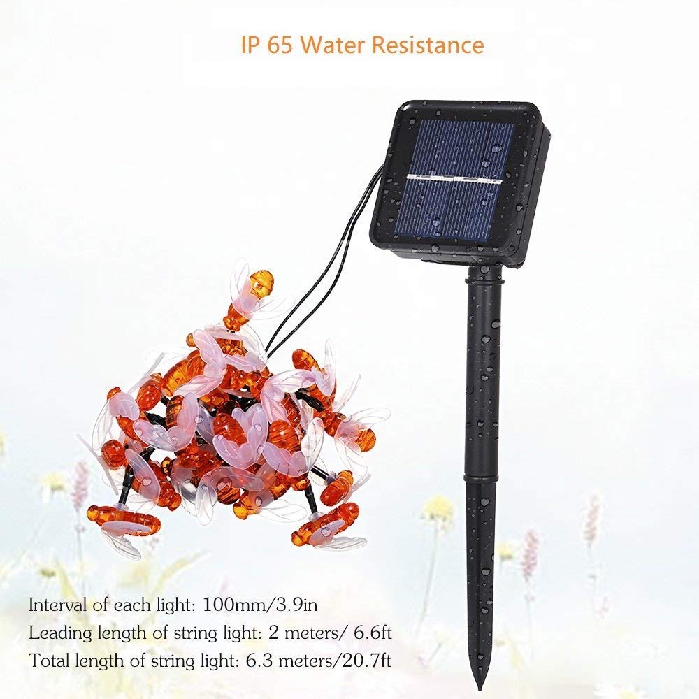 Solar-Powered LED Honeybee Light-EchoDecor