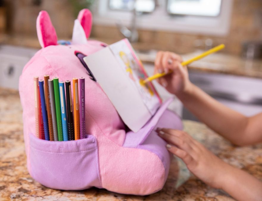 Plush Play Pillow - with Built in Shelf for Devices or Books-EchoDecor