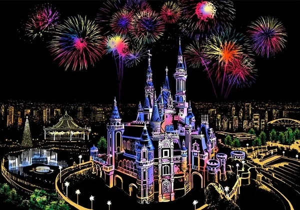 🔥Last Day 50%OFF🔥 Scratch-Off Rainbow Painting - World Famous Tourist Attractions 16 X 11.2 Inches-EchoDecor