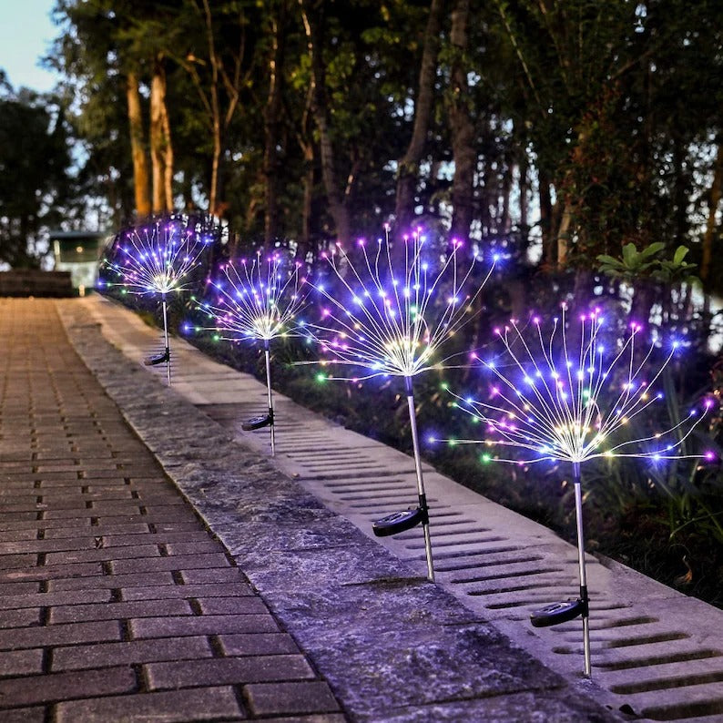 105 LED Multi Color Outdoor Firework Solar Garden Decorative Lights-Etcy Decor
