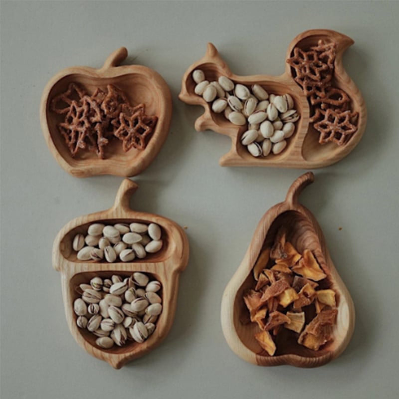 🎄Squirrel Wooden Snack Tray-🐿 Animal Series Squirrel Snacks-EchoDecor