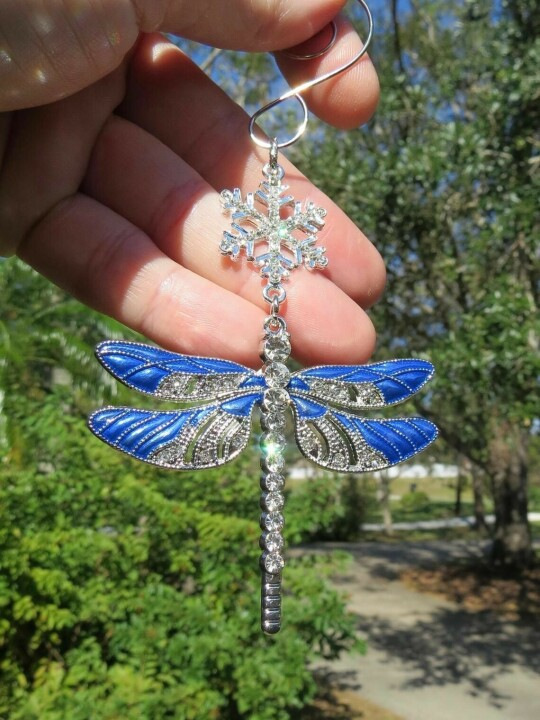 🧚Snowflake Dragonfly Glittering Ornament--Mirror Car Charm-EchoDecor