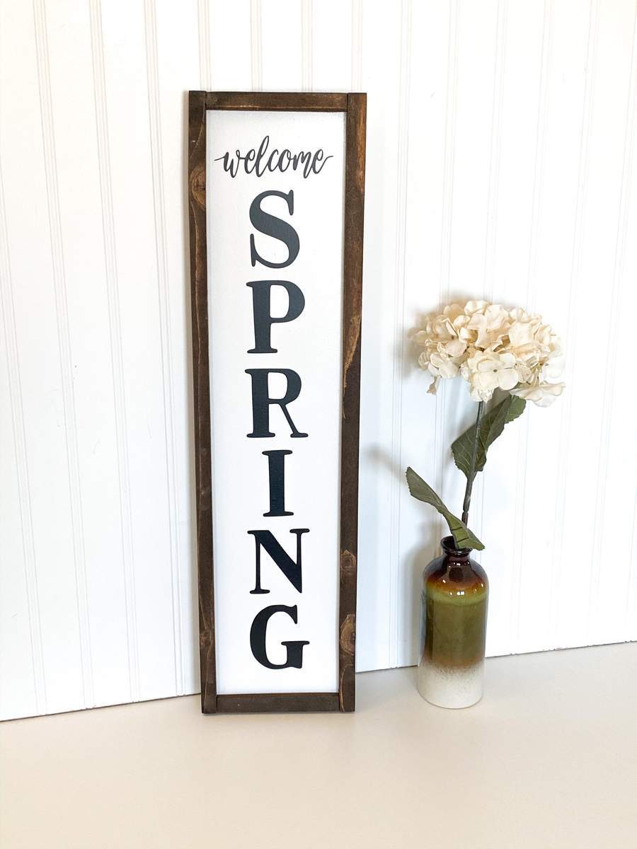 Welcome spring home decor framed sign-EchoDecor
