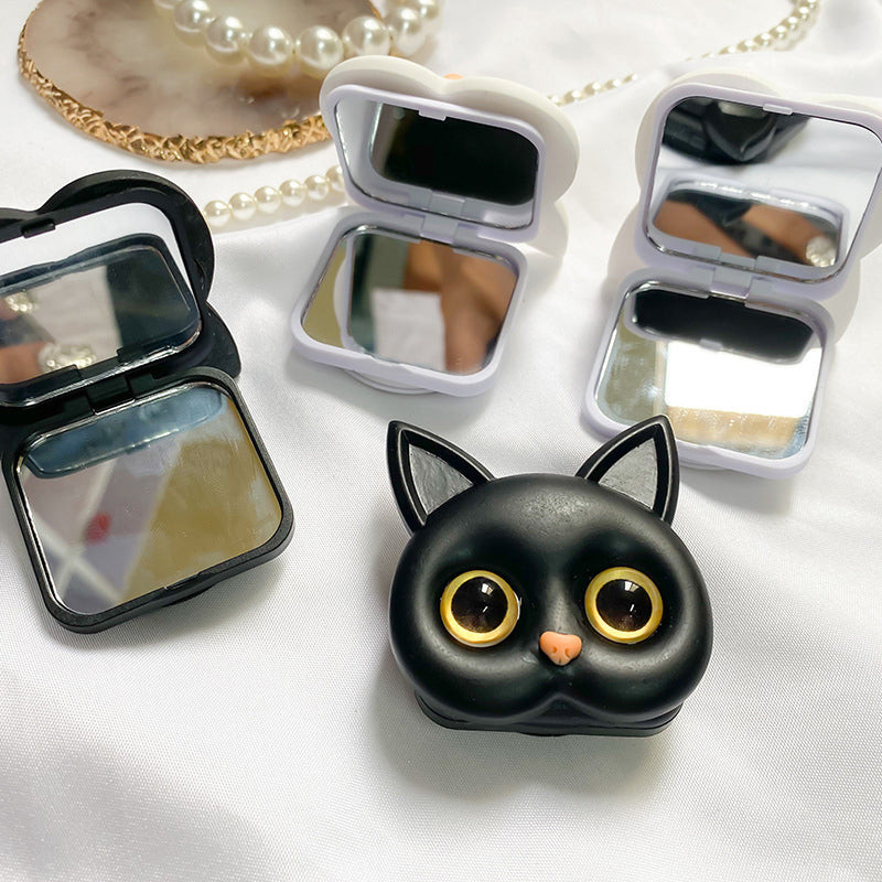 🐱3D Cute Kitten Phone Holder with mini Mirror-EchoDecor