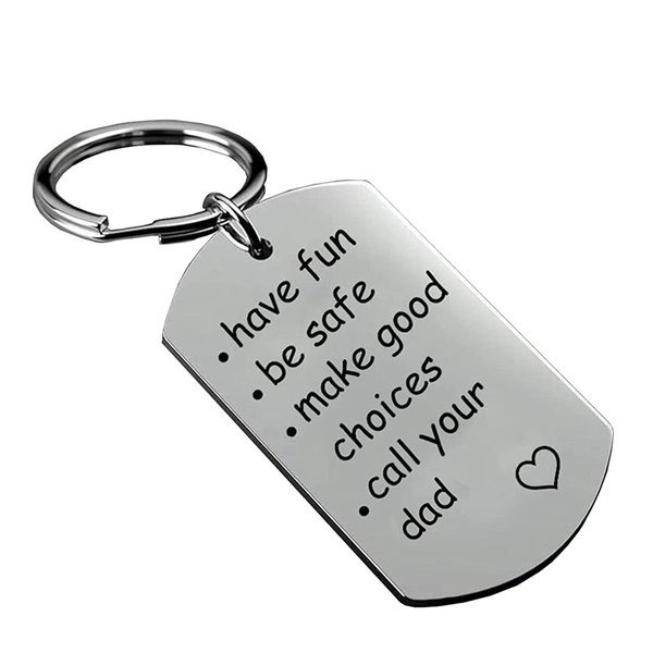 💌 Have Fun, Be Safe, Make Good Choices and Call Your Grandma/Grandpa Keychain-EchoDecor