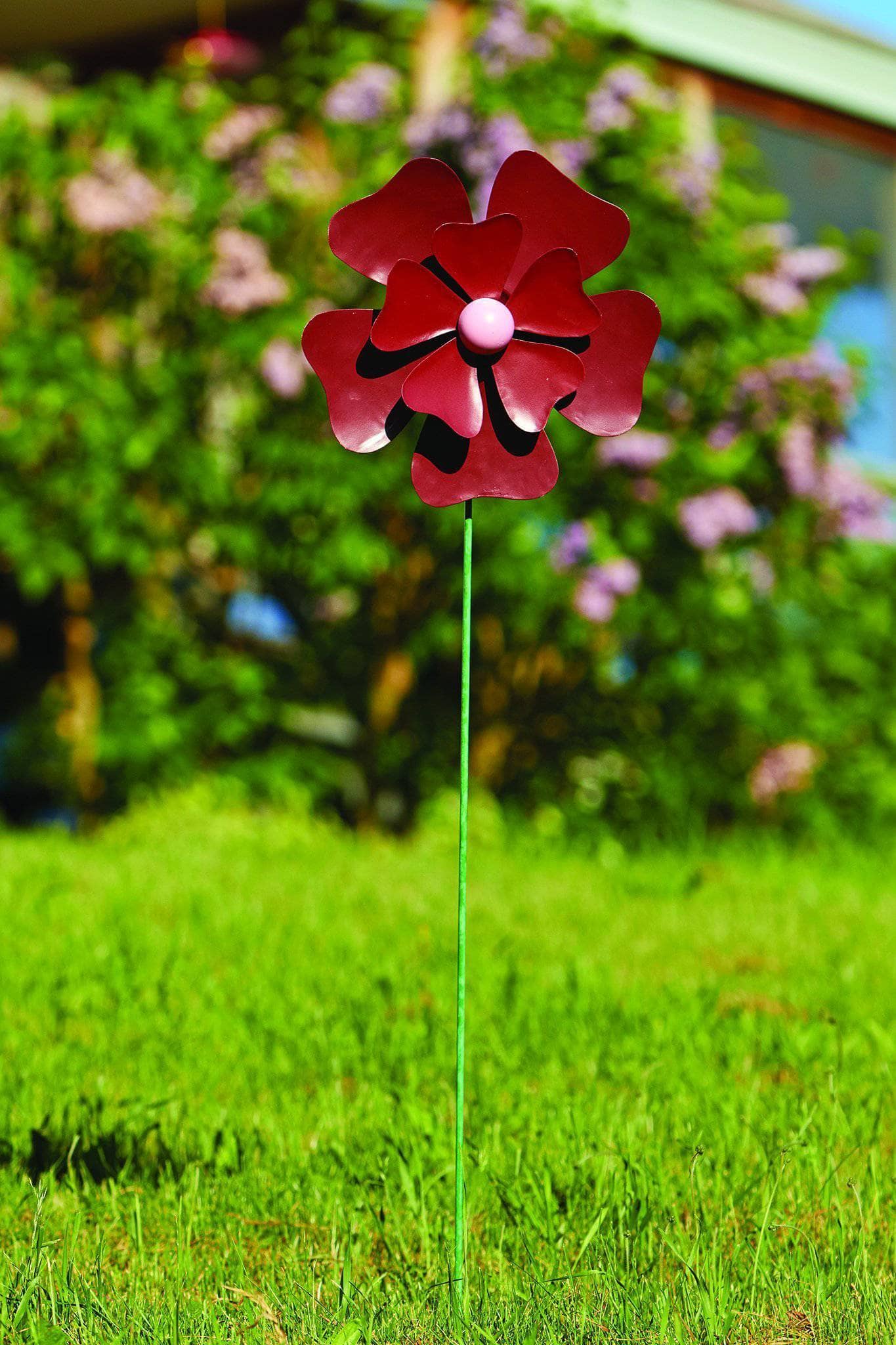 Pansy Red Flower Wind Spinner-EchoDecor