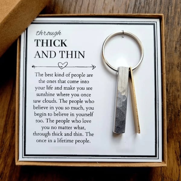 Through Thick and Thin Keychain - Best Friend Gift-EchoDecor