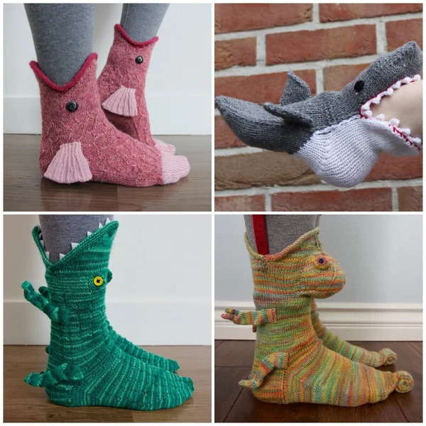 (💝HOT SALE 50% OFF!!)-3D Knit Crocodile Socks-EchoDecor