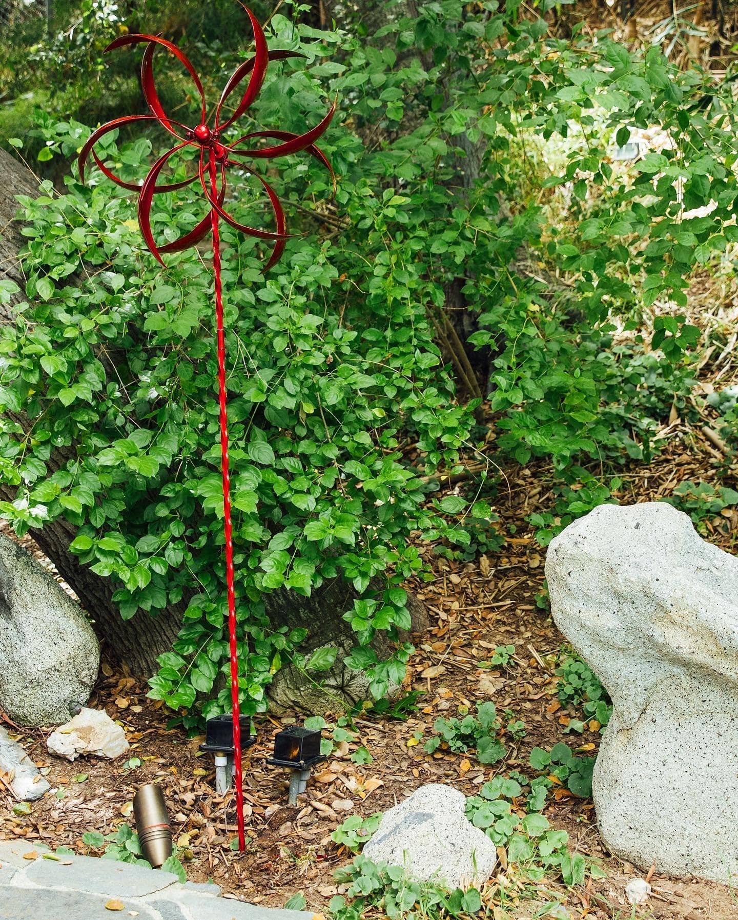 Red Feather Wind Spinner, 15"-EchoDecor