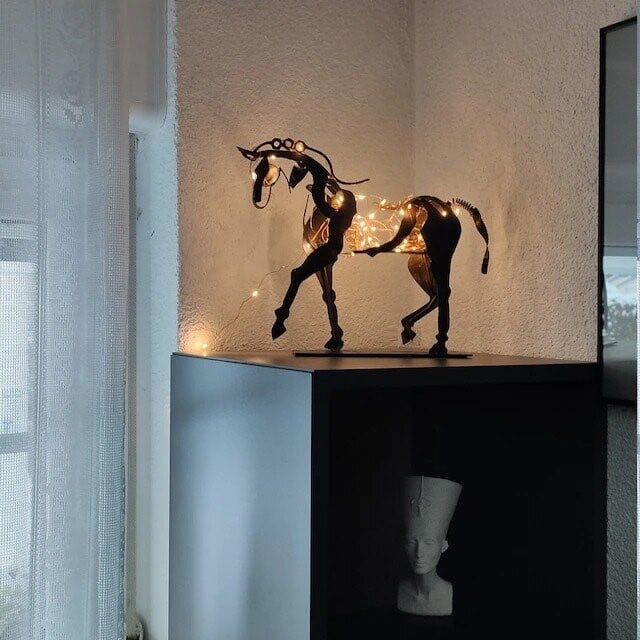 New Horse Sculpture “Adonis” – Quality Handmade from Metal, Abstract but Modern and Realistic Art-EchoDecor