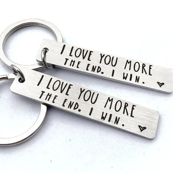 🎉"I Love You More The End I Win"Funny Birthday Keychain-- A personalised gift for him/her✨-EchoDecor