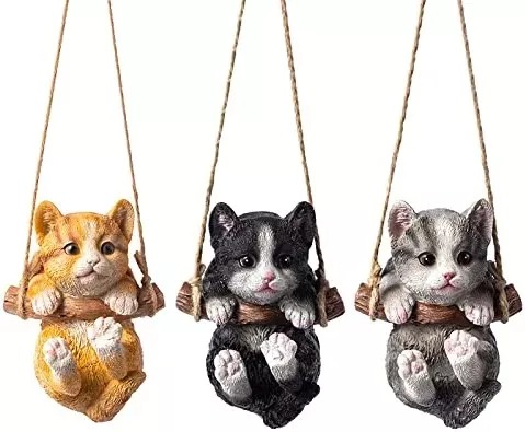 🔥Hot Sale 50 OFF😻Cute Outdoor Swing Small Cat Garden Sculpture-EchoDecor