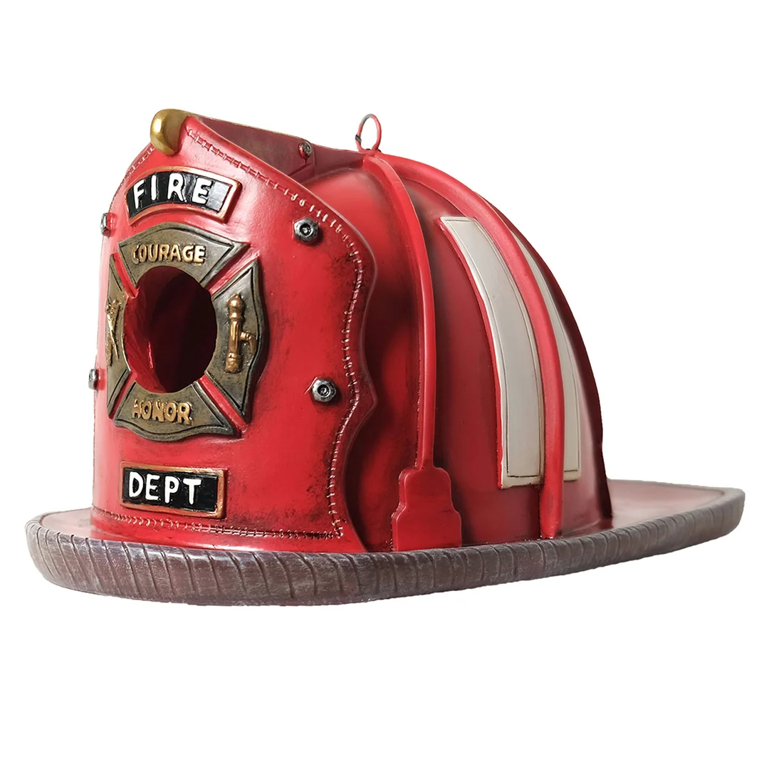 ⛑HOT SALE 50% OFF🐦️Retro Red Firefighter Helmet Bird House💖-EchoDecor