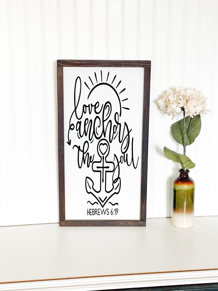 Love anchors the soul wood sign-EchoDecor