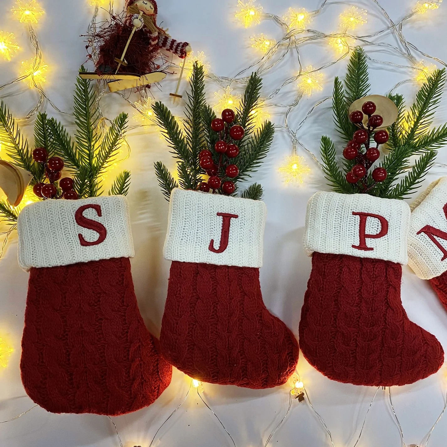 Letter Christmas Socks