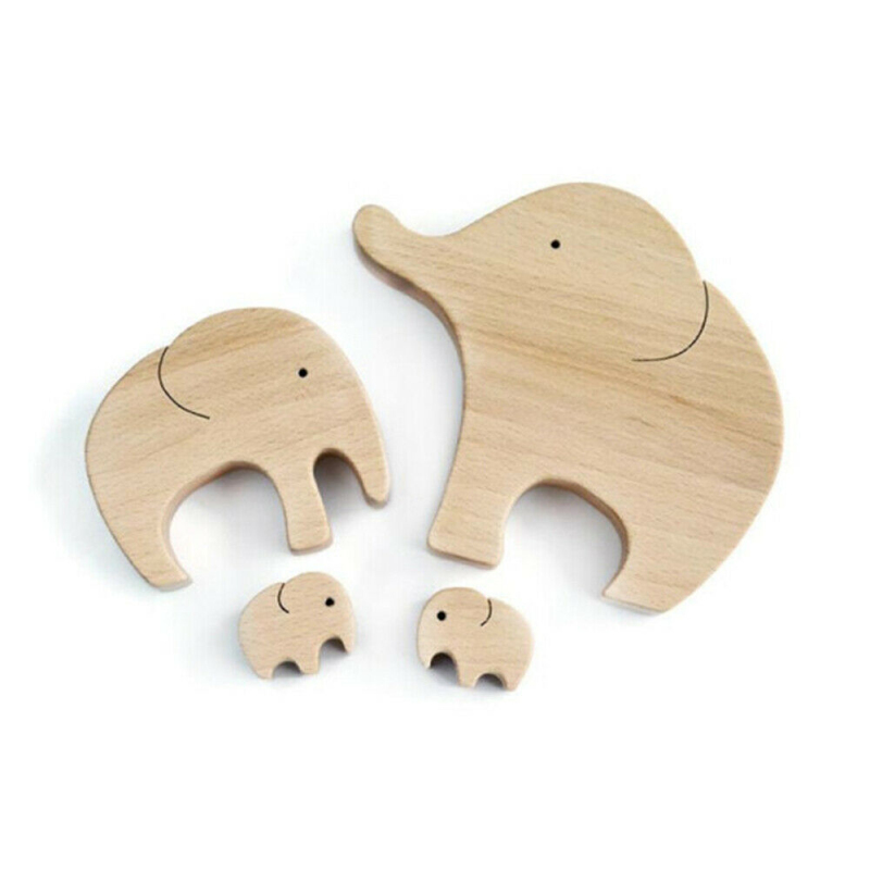 Elephant Family Wooden Decor Craft-EchoDecor