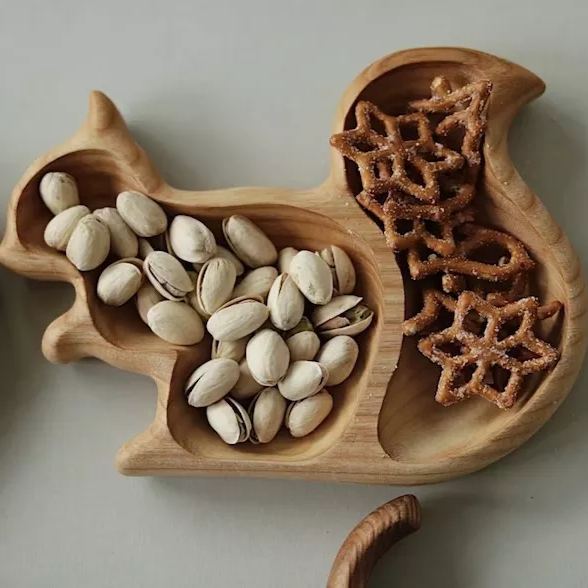 🎄Squirrel Wooden Snack Tray-🐿 Animal Series Squirrel Snacks-EchoDecor