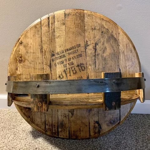Bourbon whiskey barrel shelf-EchoDecor