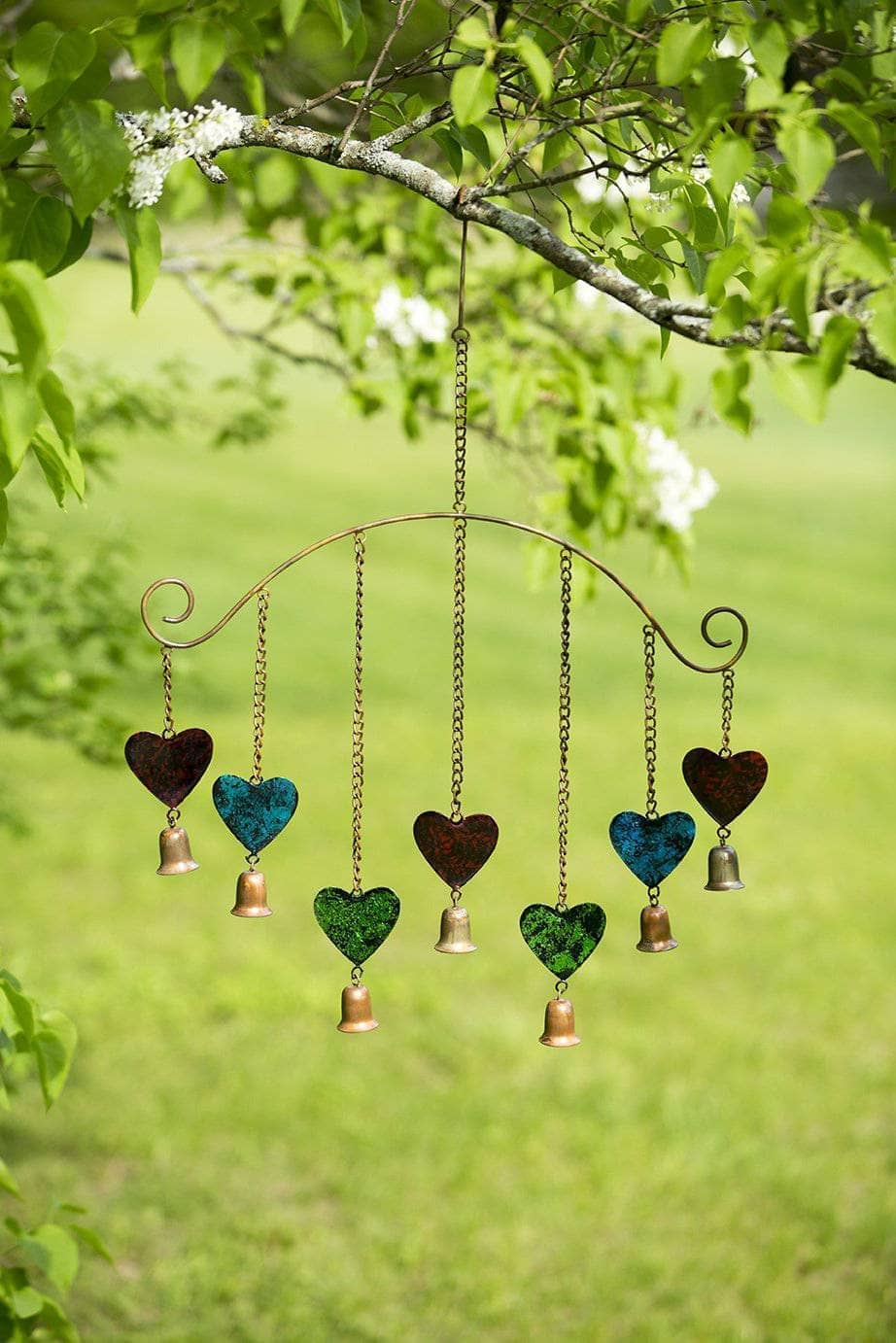 Hearts Multicolor Wind Chime-EchoDecor