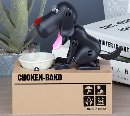 Eatting Dog Piggy Bank-EchoDecor