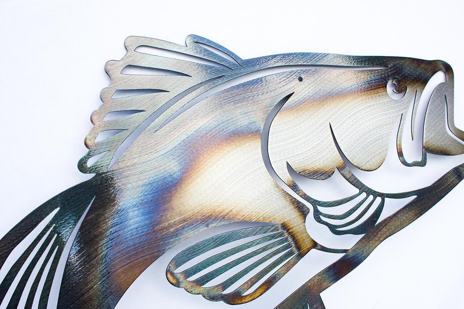 Jumping Bass Metal Wall Art-EchoDecor