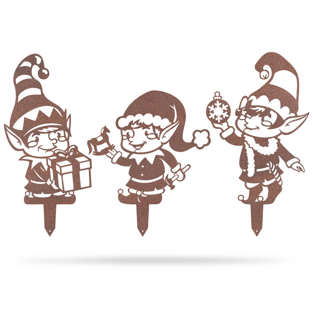 Garden Art - Christmas Elves 3 Pack-EchoDecor