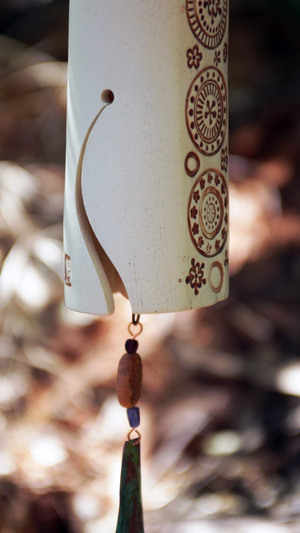Ceramic Wind Chime with Circle Pattern-EchoDecor
