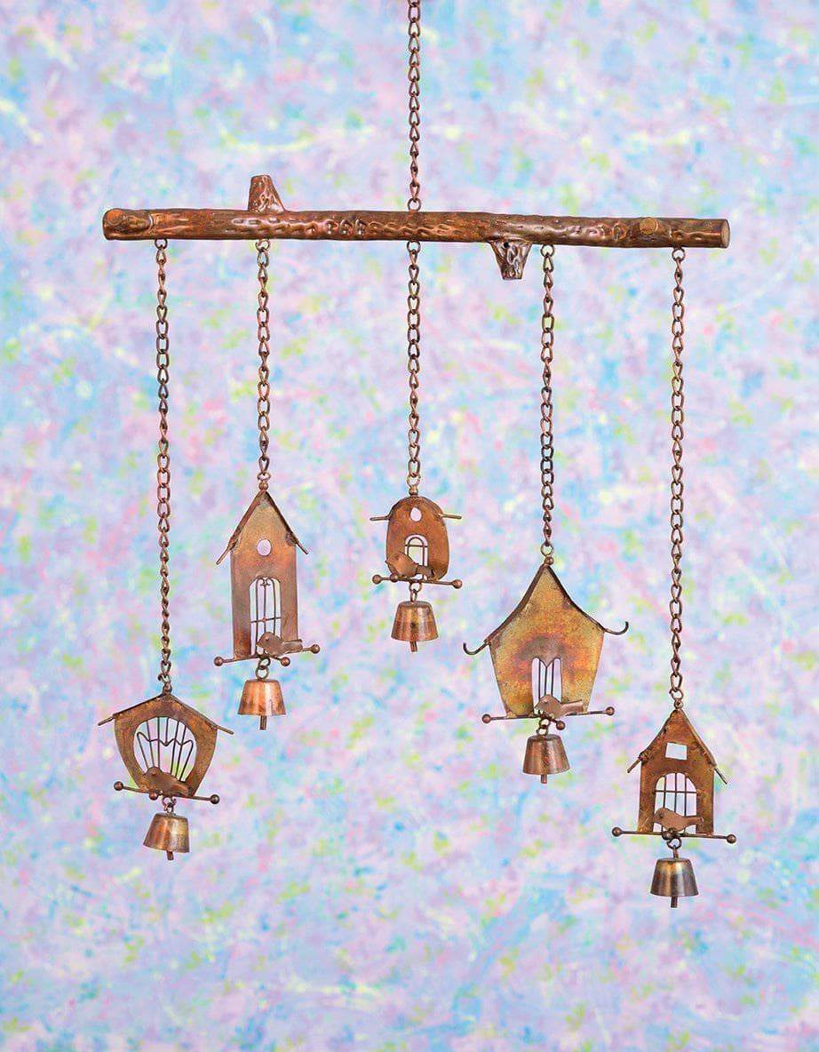 Bamboo Bird House Wind Chime-EchoDecor