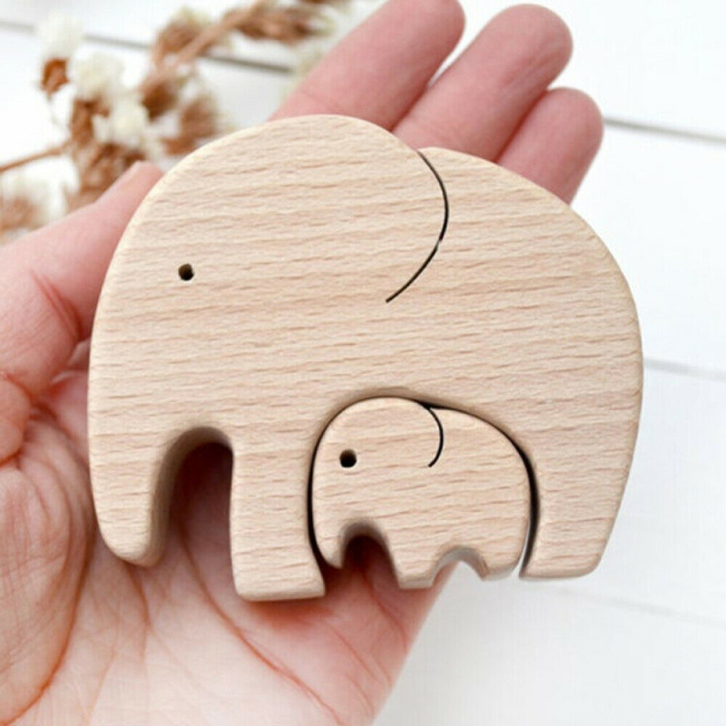 Elephant Family Wooden Decor Craft-EchoDecor