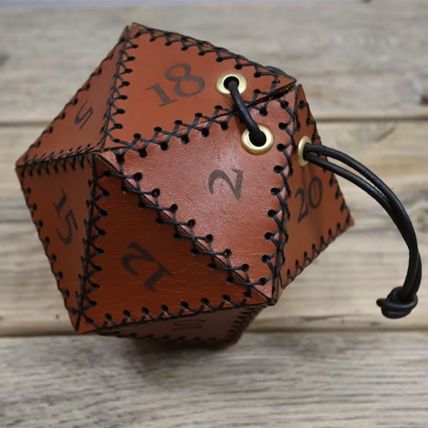 🎄Christmas Sale - Leather D20 Dice Bag-EchoDecor