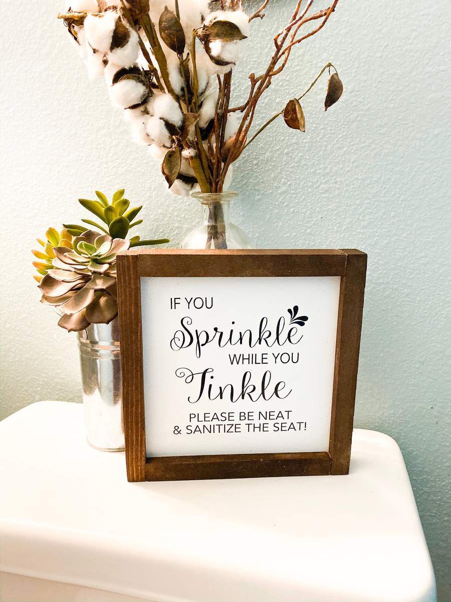 If you sprinkle when you tinkle bathroom sign-EchoDecor