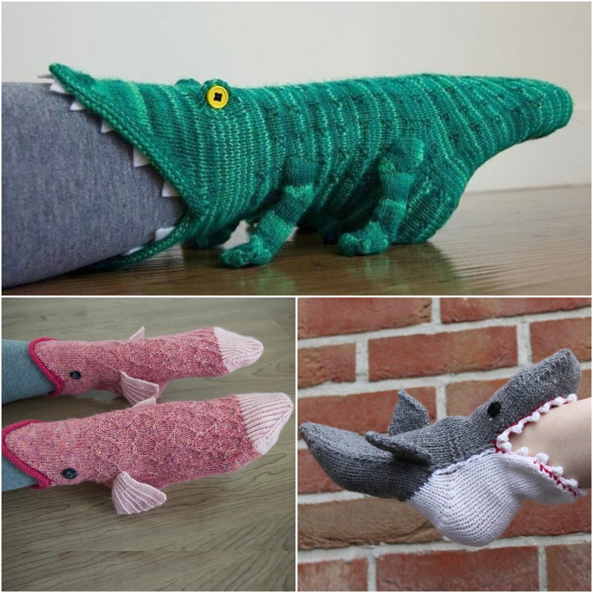 (💝HOT SALE 50% OFF!!)-3D Knit Crocodile Socks-EchoDecor